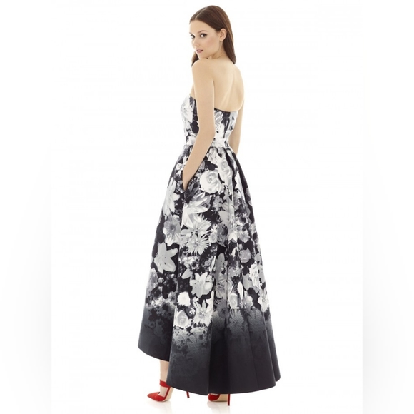 NWT Alfred Sung D699FP Floral Print Hi-Low Bridesmaid Dress - Picture 2 of 3